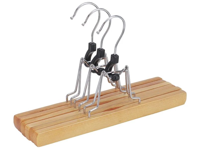 Set 3 Kleiderbügel PORTELIA Natürliches Holz