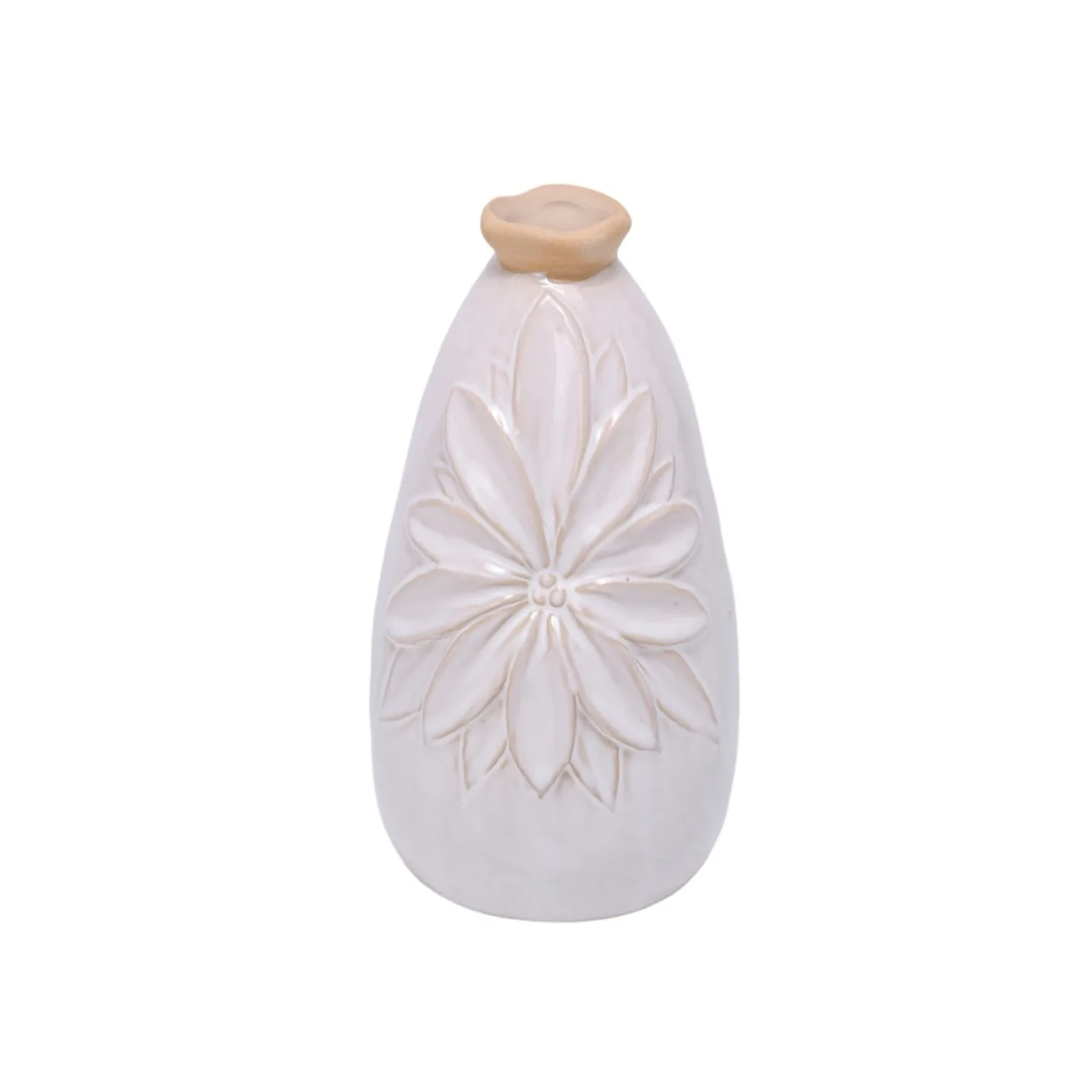 Decofinder Vase Kallimasia Keramik Weiss Weiss | Schubiger Möbel
