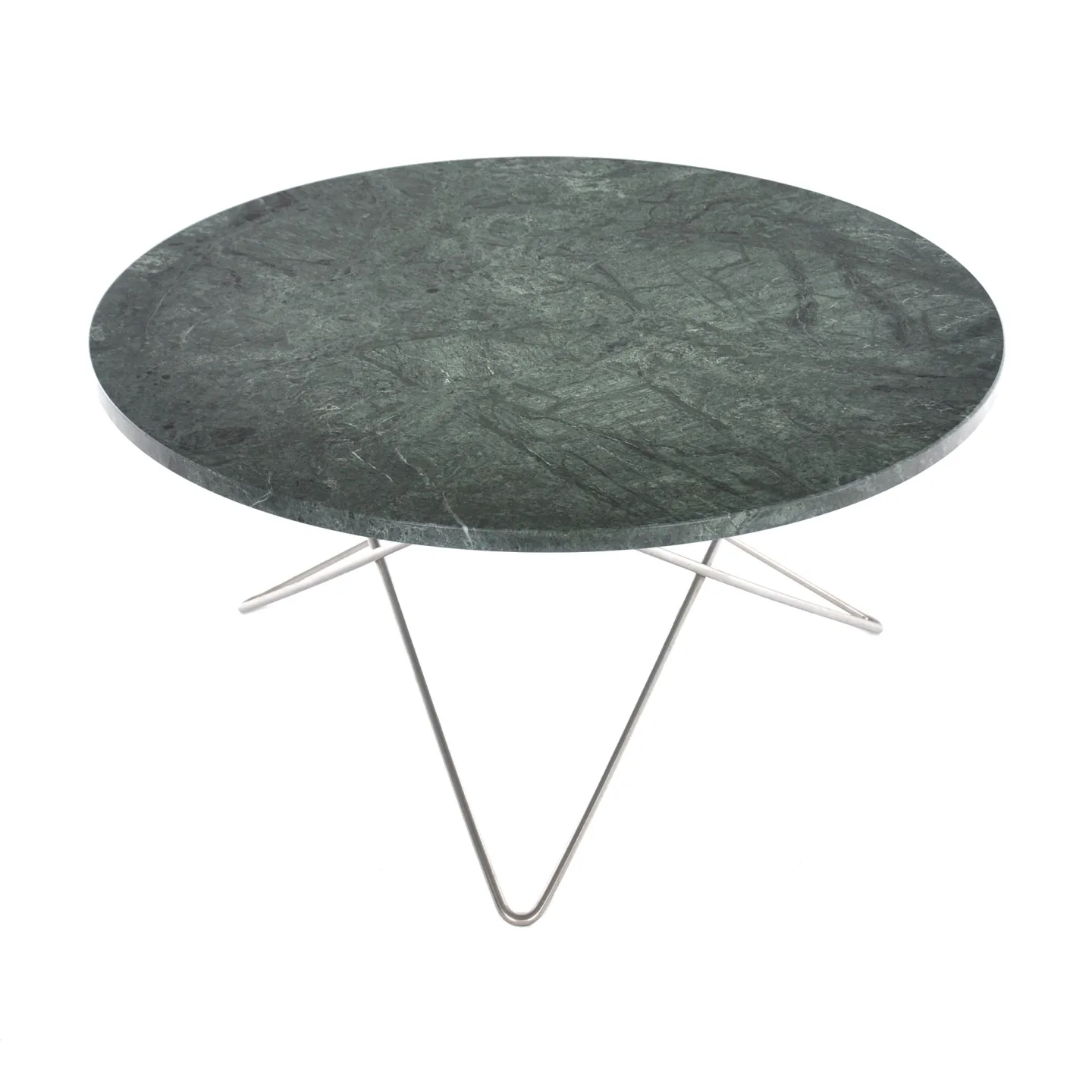 OX Denmarq - O Table, Stainless Steel Frame, Top: Green Marble - Soffbord - Dennis Marquart - Grön - Metall/Sten