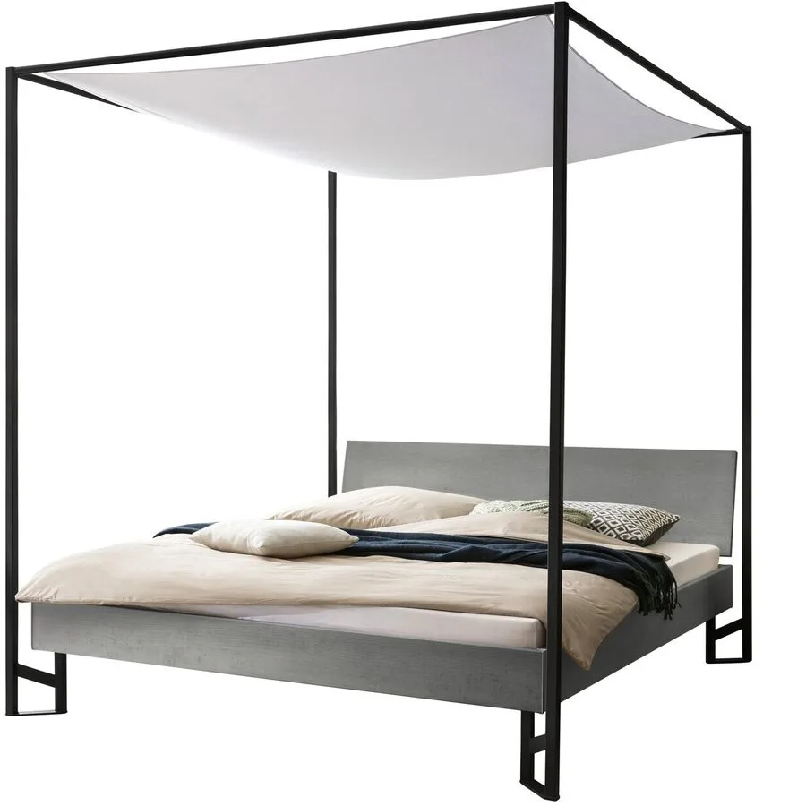 Hasena Himmelbett Mures betongrau MDF 180 x 200 cm