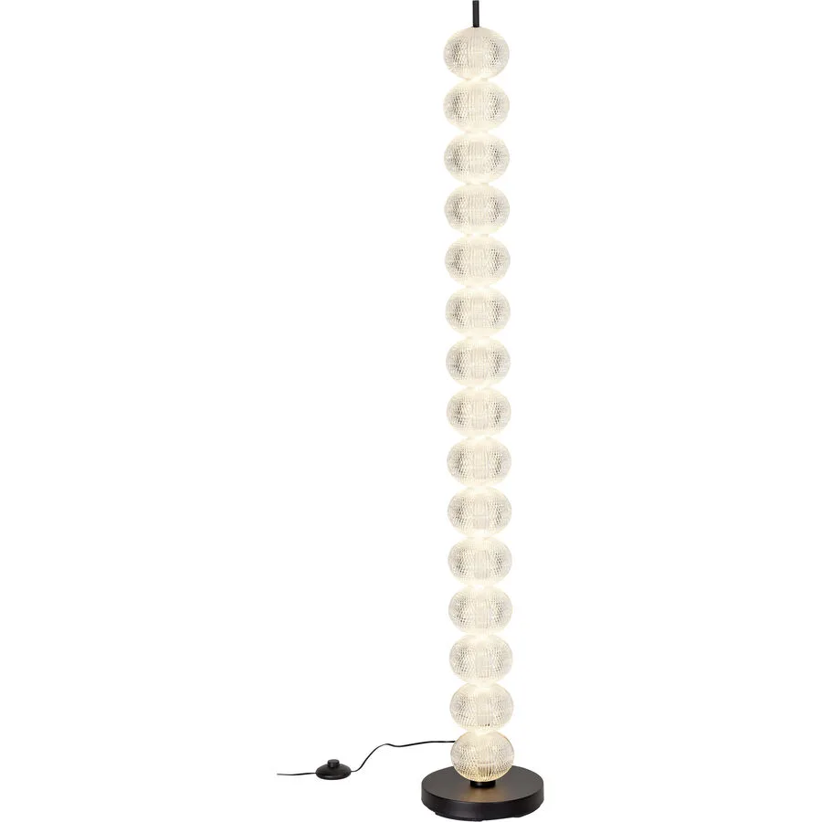 Stehlampe Valeria Schwarz Kunststoff/Metall 23 cm 145 cm - LED - Lichtfarbe: Extra warmweiss - Material: Metall/Kunststoff - Stehlampe- LED