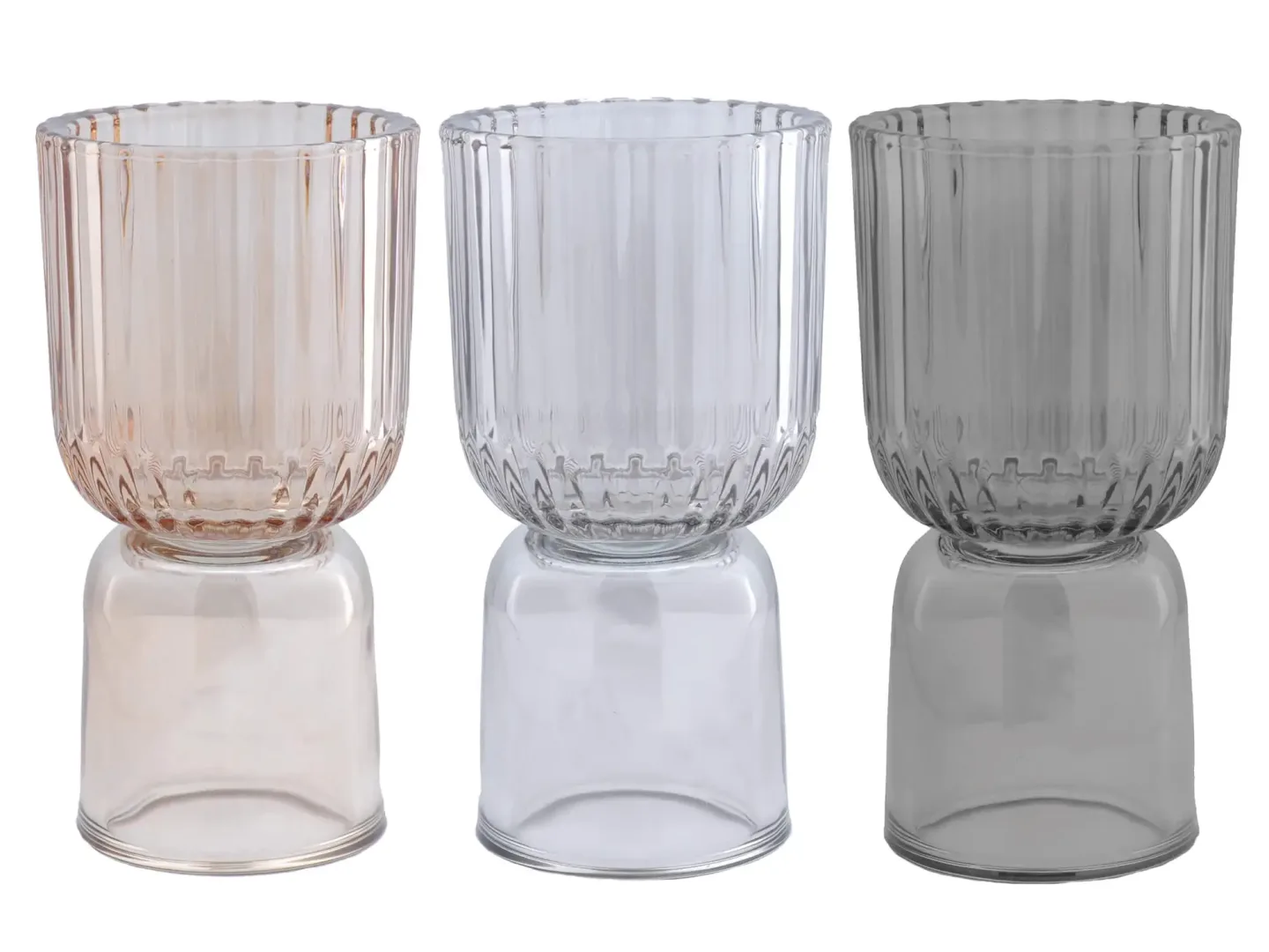 Decofinder Windlicht Glas Grau/beige/natur D: 17 cm | Schubiger Möbel