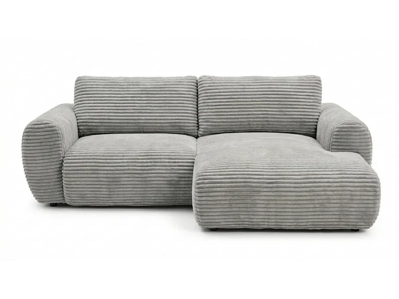 Ecksofa BOBOCHIC LUCIEN Cord-Stoff hellgrau