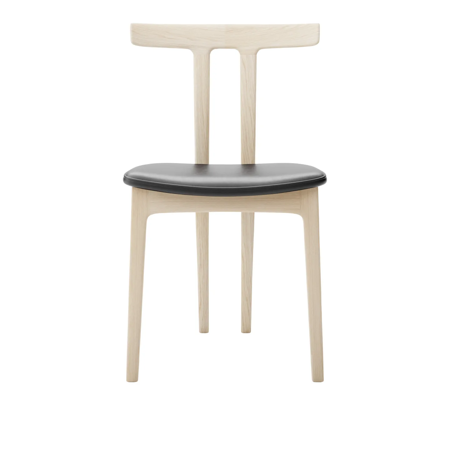 Carl Hansen - OW58, T-Chair, Lacquered Walnut, Leather Cat. B Thor 359 - Matstolar - Ole Wanscher