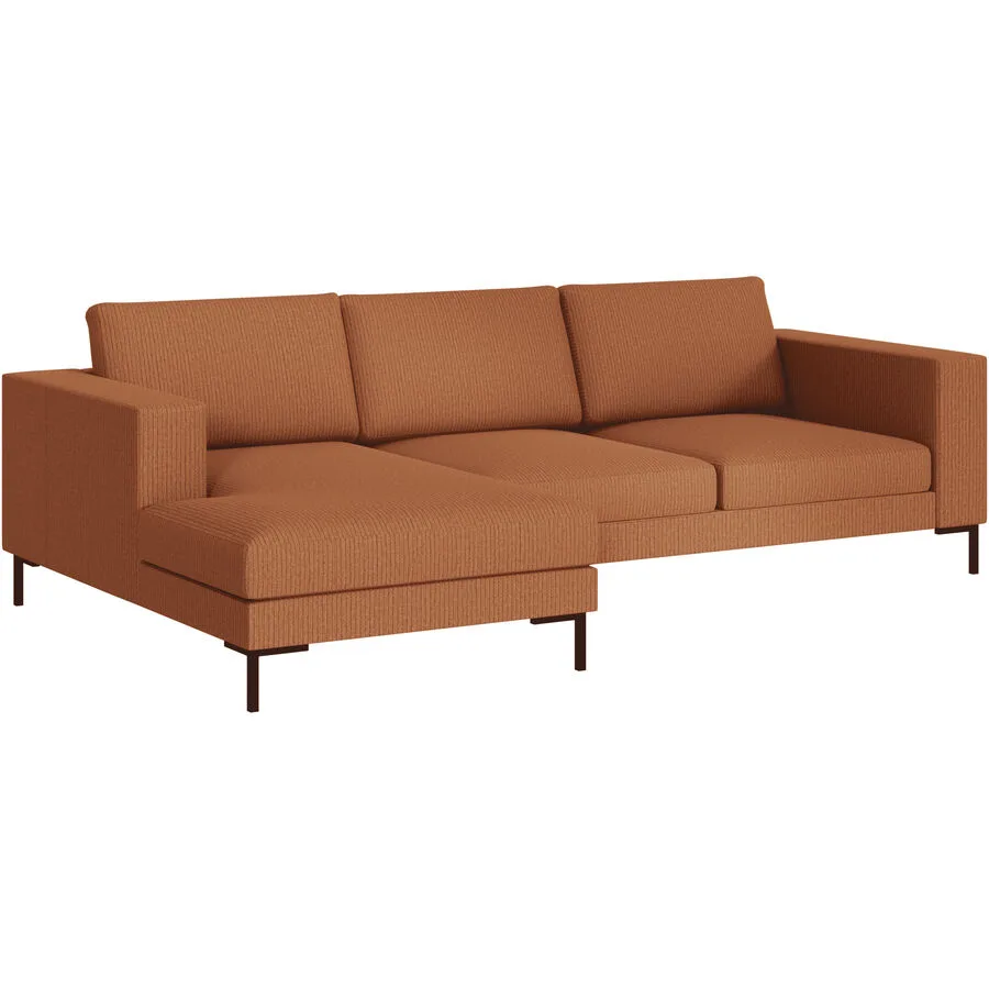 Ecksofa Domino Orange Stoff 250 cm 151 cm - Möbel Konfigurator: Traummöbel individuell zusammenstellen
