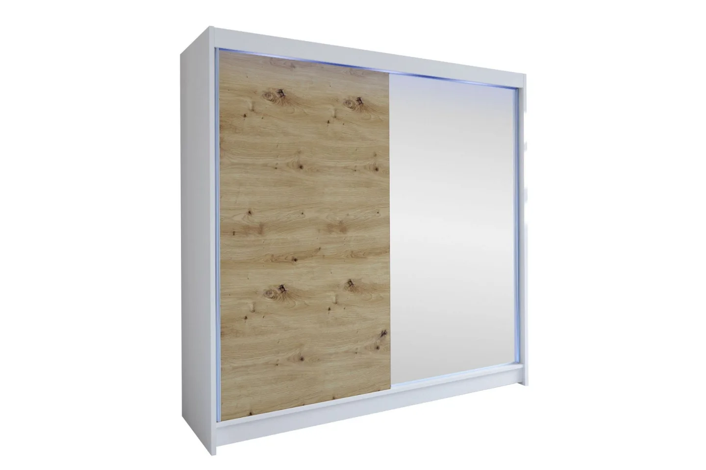 Canderbury Garderob m. Spegel 180x215 cm - Vit/Brun