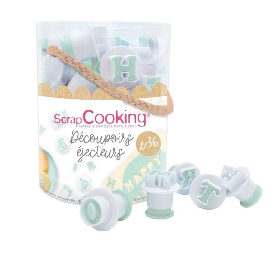 Ausstechform Scrap Cooking Weiss Kunststoff Zahl/Text 3.5 cm