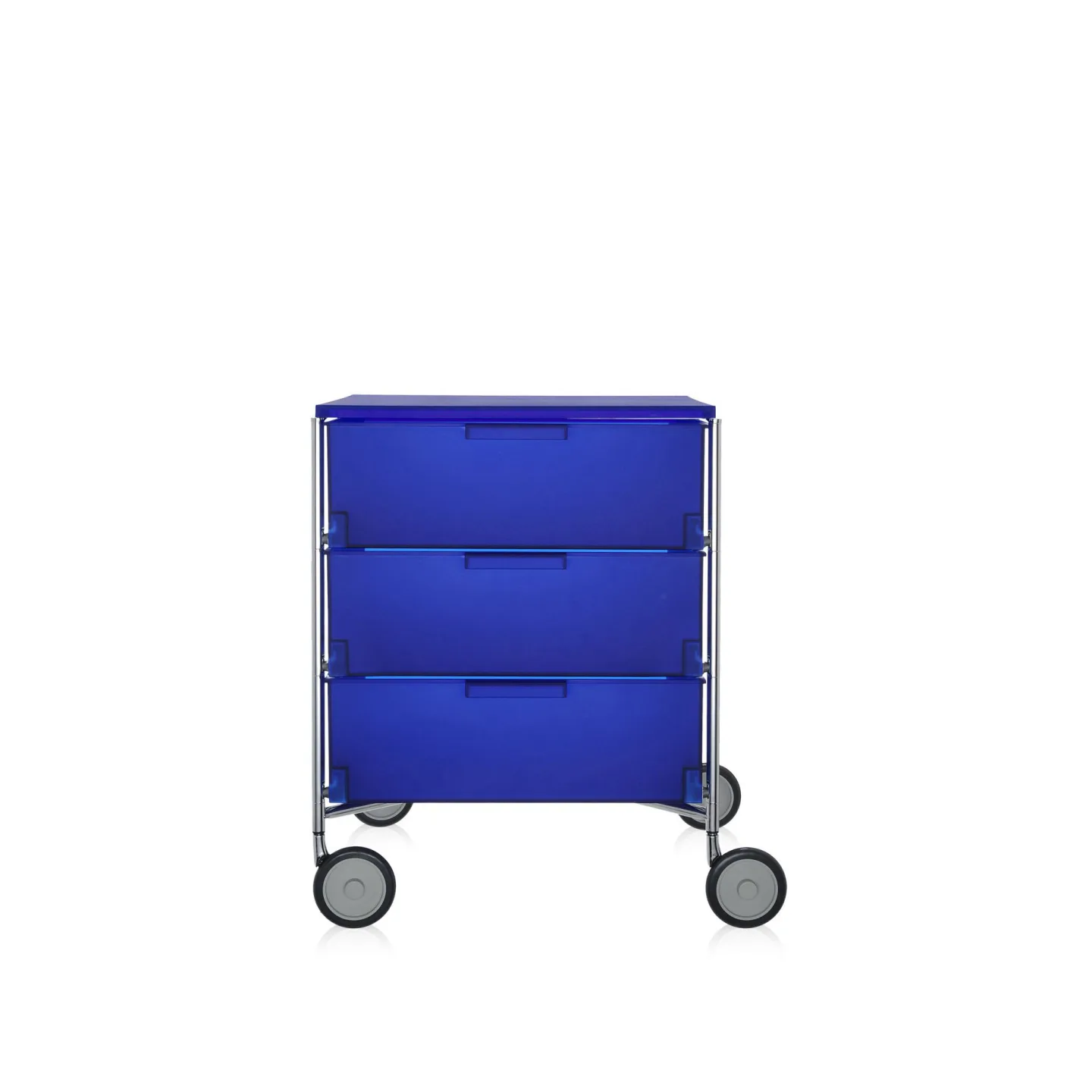 Kartell - Mobil 3 Drawers with Wheels Cobalt Blue - Hurtsar - Atonio Citterio,Oliver Löw - Blå - Metall/Plast