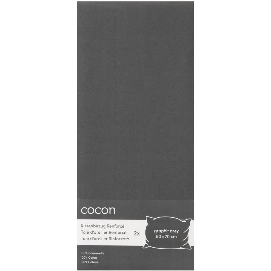 Kissenbezug COCON Graphit Baumwolle B 50 T 70 cm - Material: Renforcé