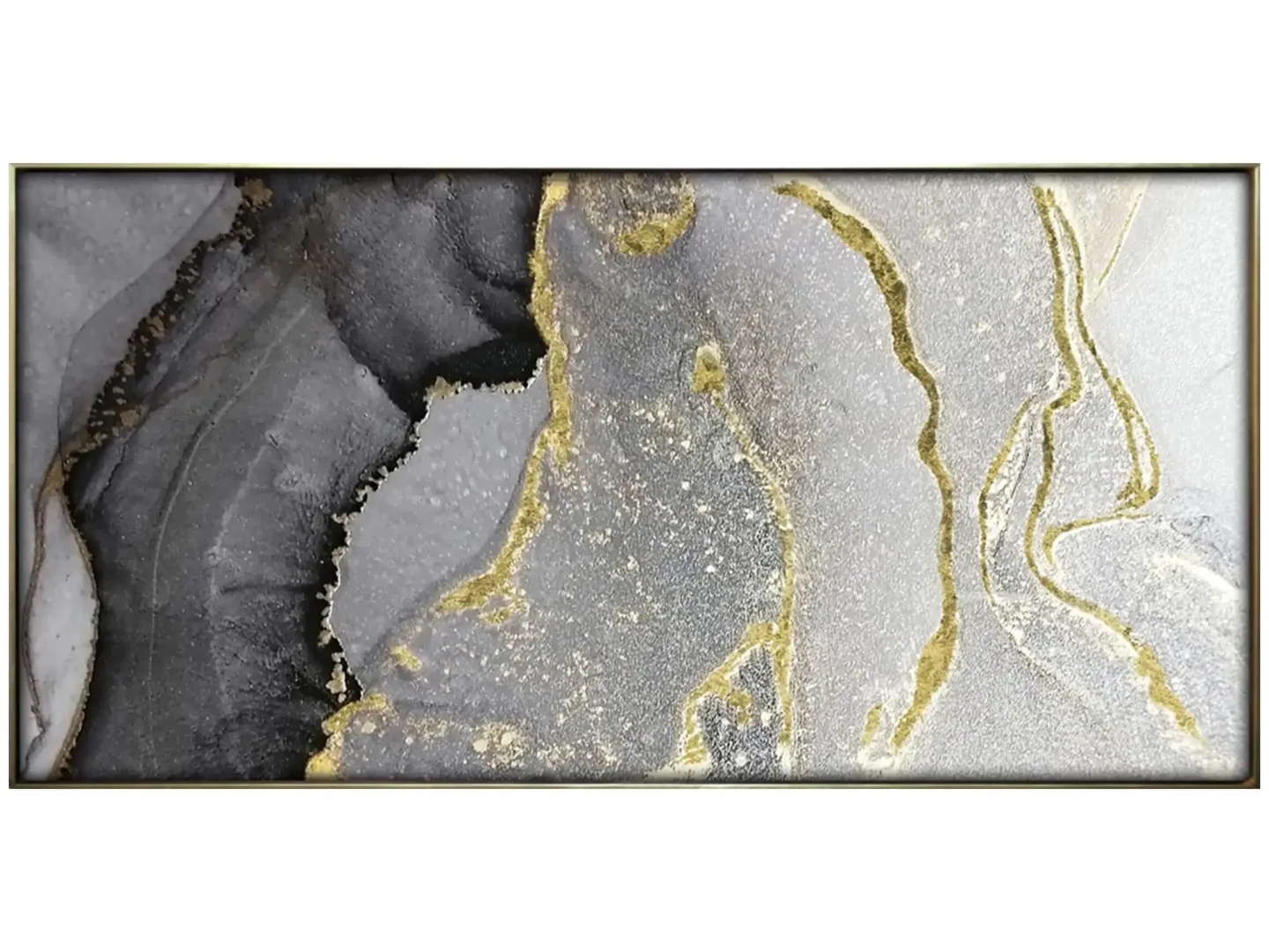 image LAND Digitaldruck auf Glas Abstrakt in Grau und Gold Gelb | Schubiger Möbel