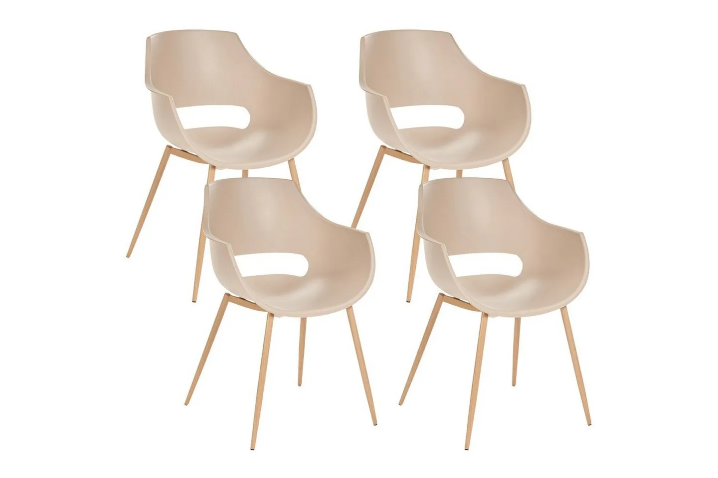 Matsalsstol Millers set om 4 Beige-Ljust Trä - Beige-Ljust Trä