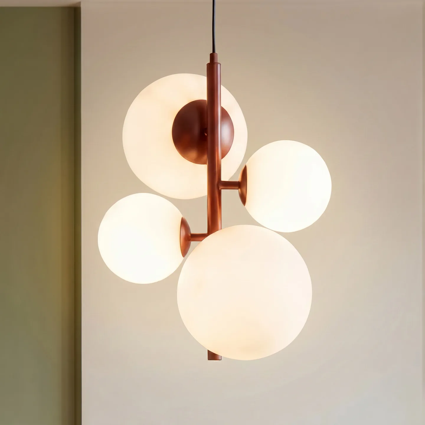 Joel Hängeleuchte, weinrot/weiß, 4-flg. - ALDEX - Wohnzimmer - Modern - Metall - Mehrflammig