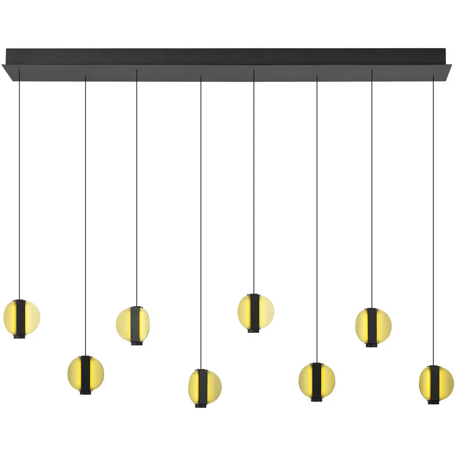 Pendellampe Iris Gold/Schwarz Aluminium/Eisen 140 cm Höhenverstellbar (manuell) - Farbe: schwarz-gold - LED - Lichtfarbe: Warmweiss - Pendellampe- LED