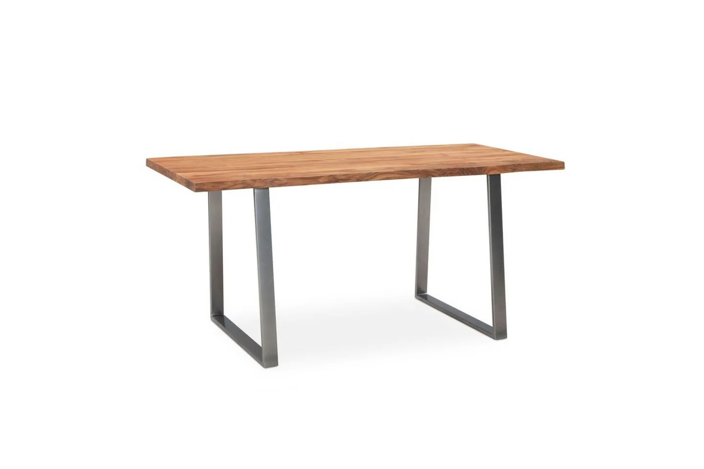 Matbord Wohnling Massivt trä med trädkanter, rektangulär, lantlig stil Silver, Rak, 180x90 cm - Silver, Rak, 180x90 cm