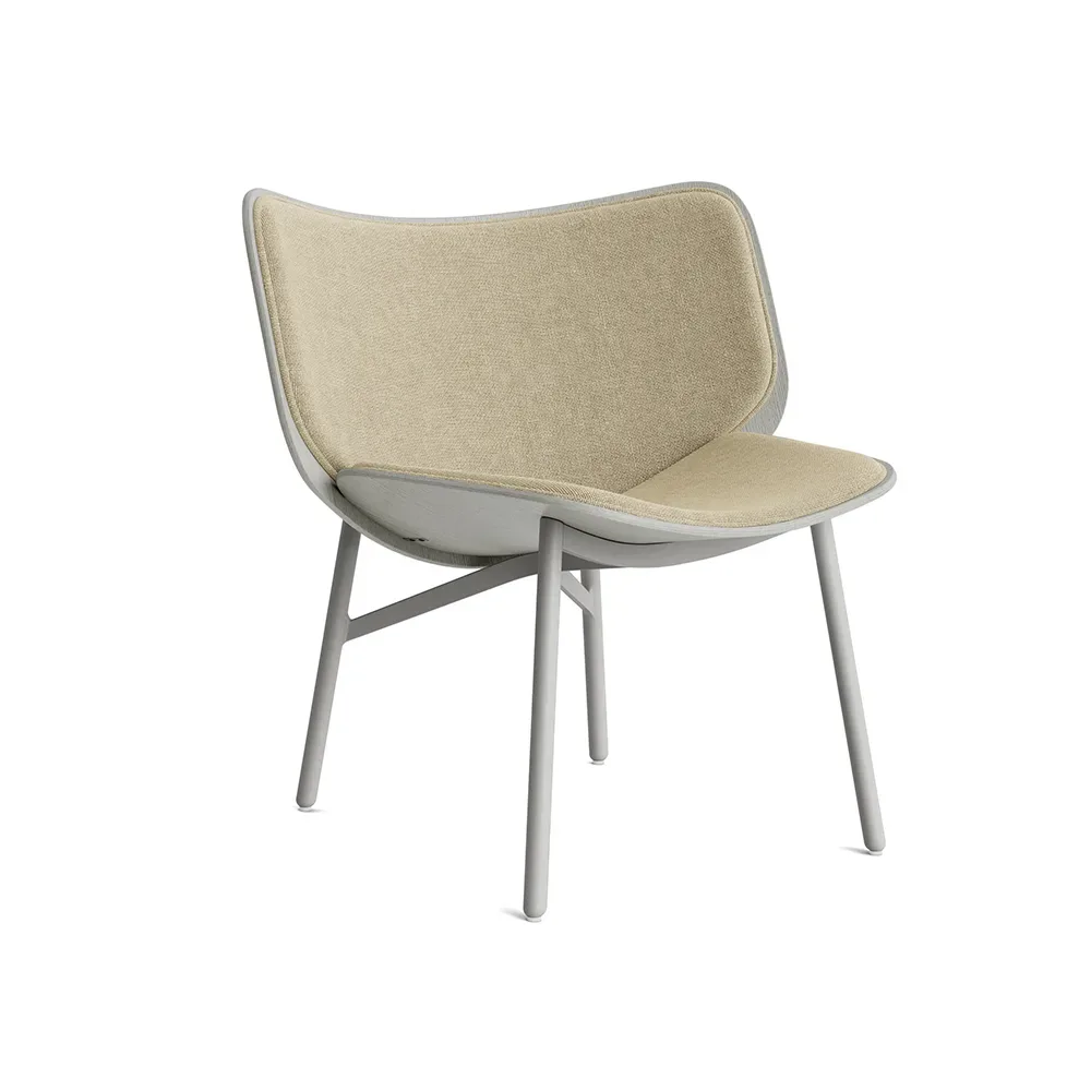 HAY Dapper Loungesessel Linen dark beige-dusty grey Eiche-graues Gestell