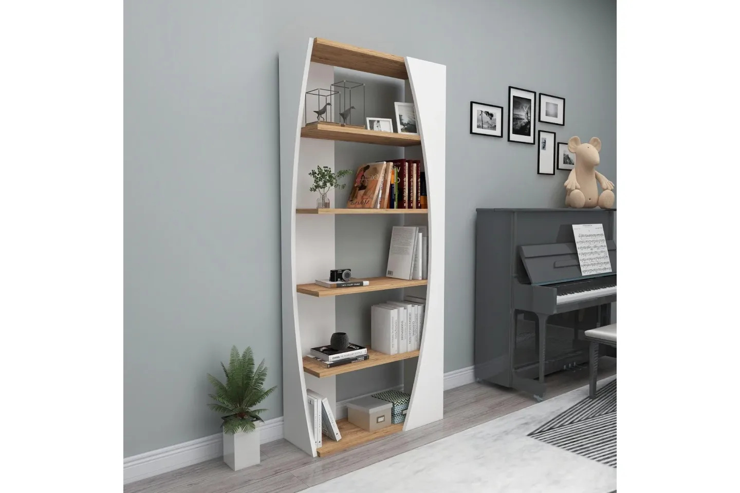 Selge Bokhylla 63,6 cm - Brun/Vit