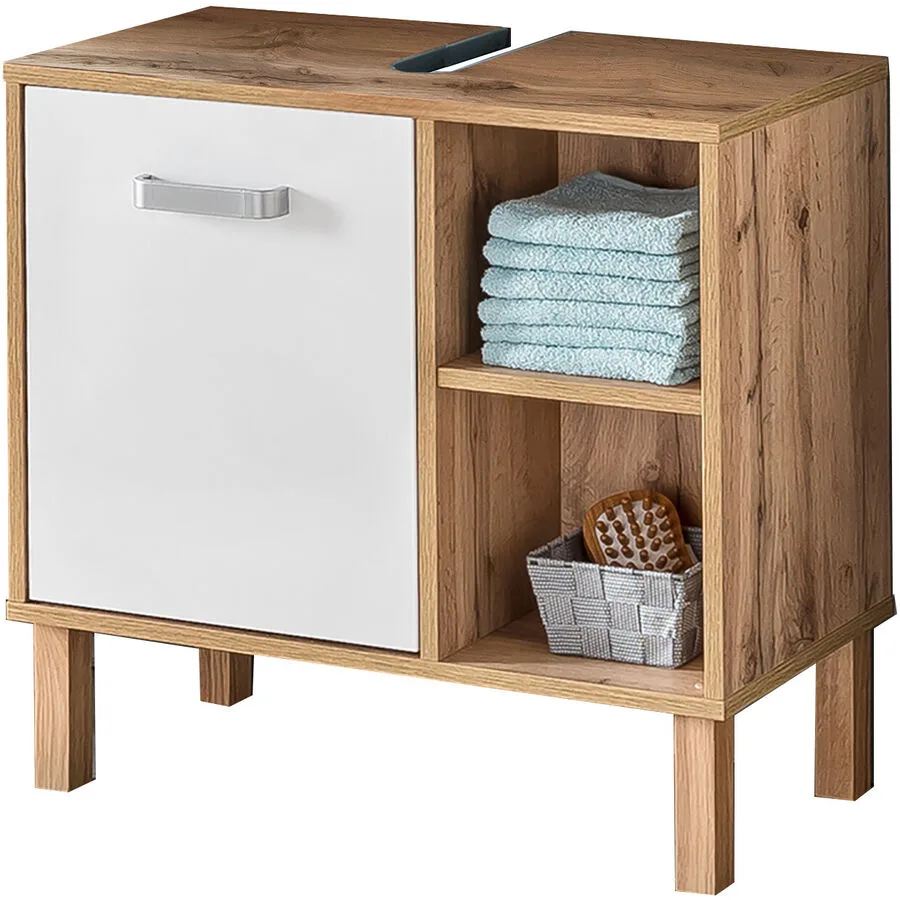 Waschbeckenunterschrank Mable eiche landhaus Holzwerkstoff B 65.3 cm T 33.1 cm H 63.3 cm
