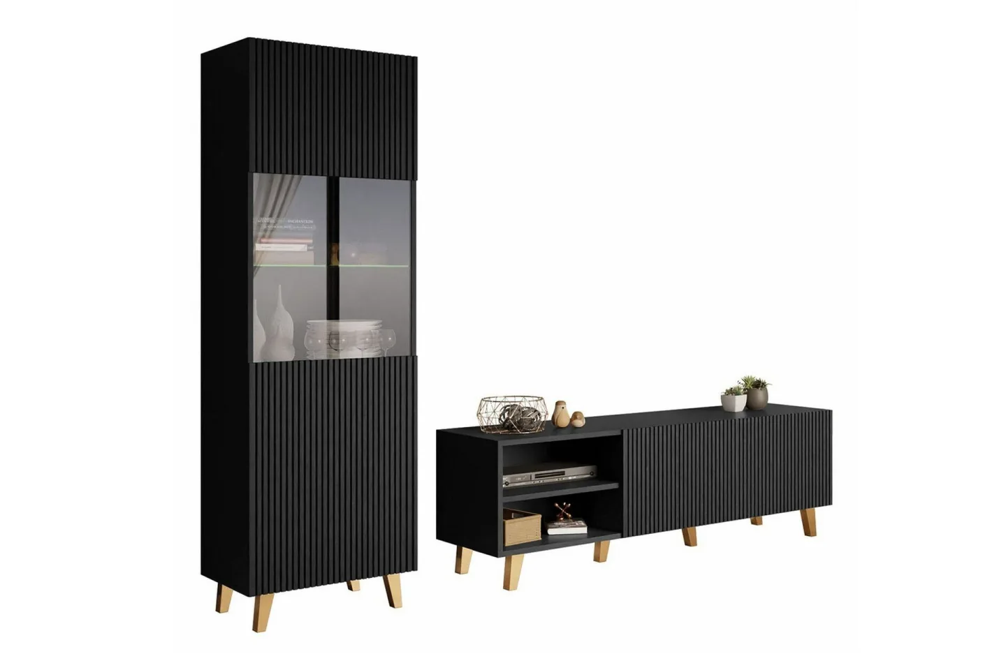 Strontian Möbelset För Vardagsrum Scandinavian Choice Black -