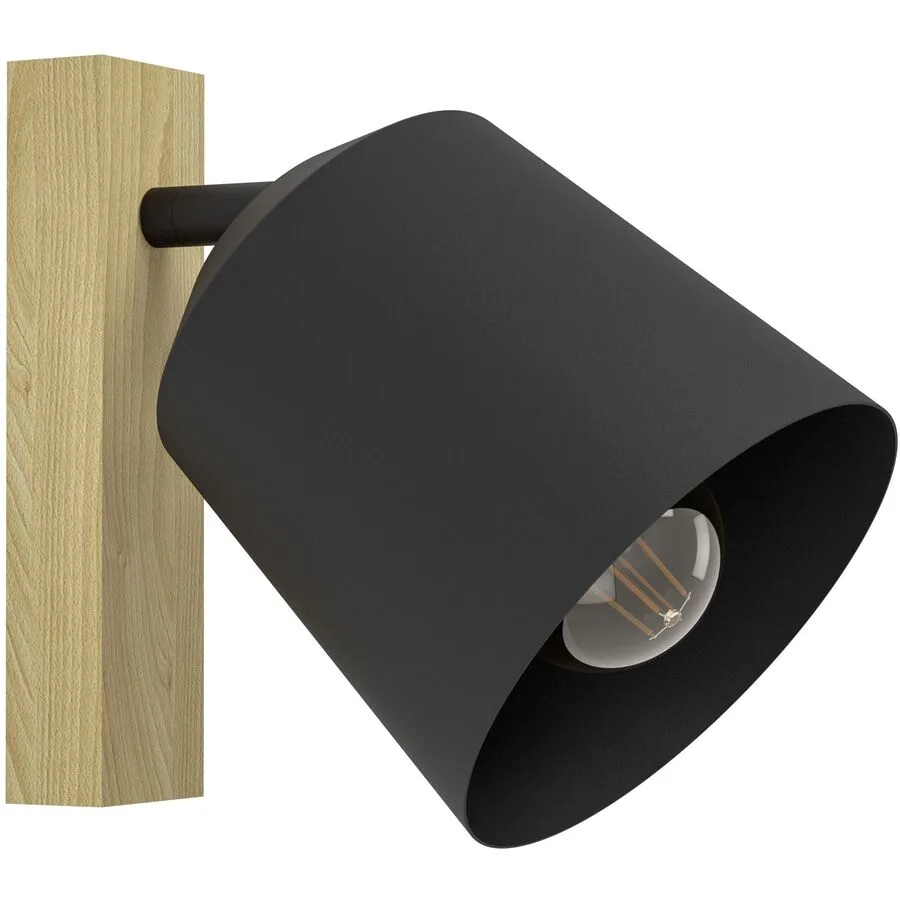 Eglo Spot Cotorro Braun/Schwarz Stahl/Holz 0 cm 22 cm - Material: Holz/Stahl