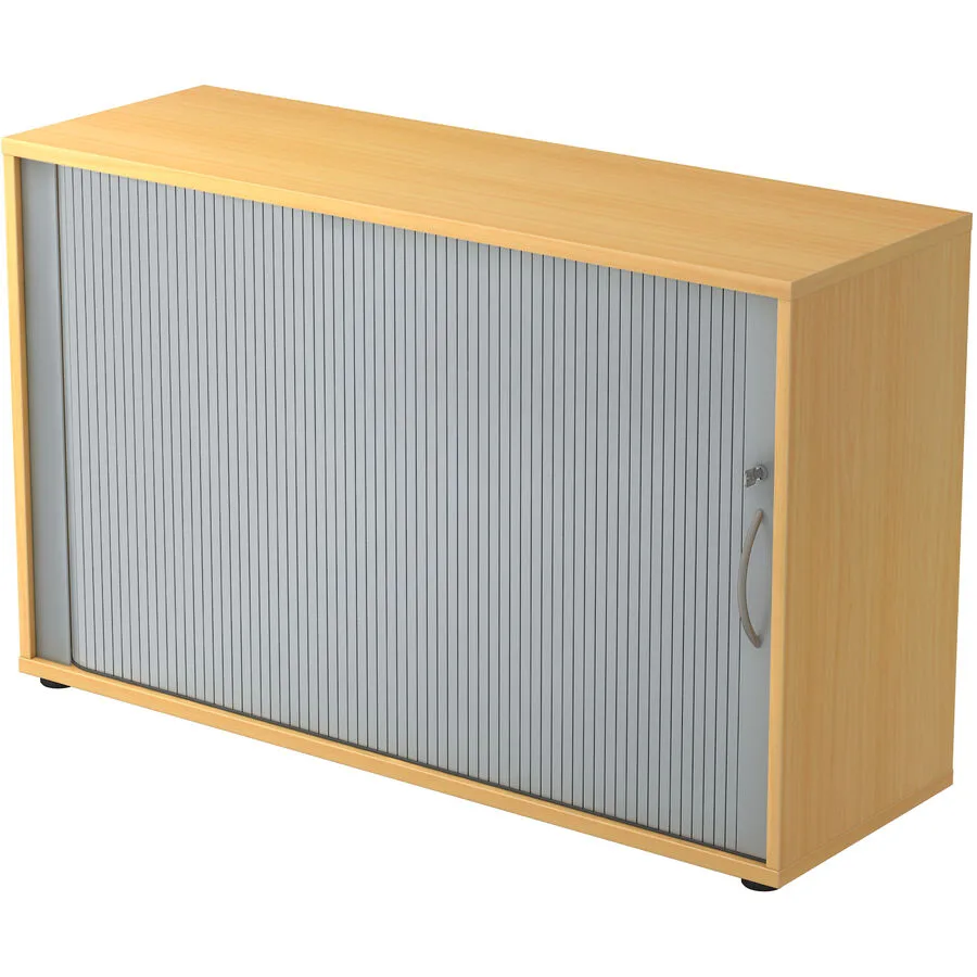 Aktenschrank Office Silber, Buche Dekor Holzwerkstoff, Kunststoff B 120 cm H 74.8 cm