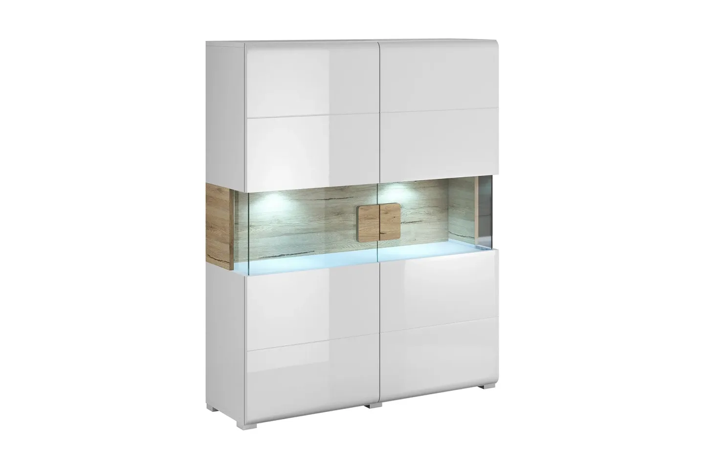 Saran Sideboard - Ek/Vit högglans