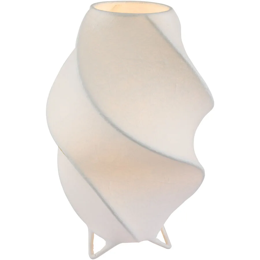 Tischlampe Sambia Metall/Seide weiss Ø 30cm E27