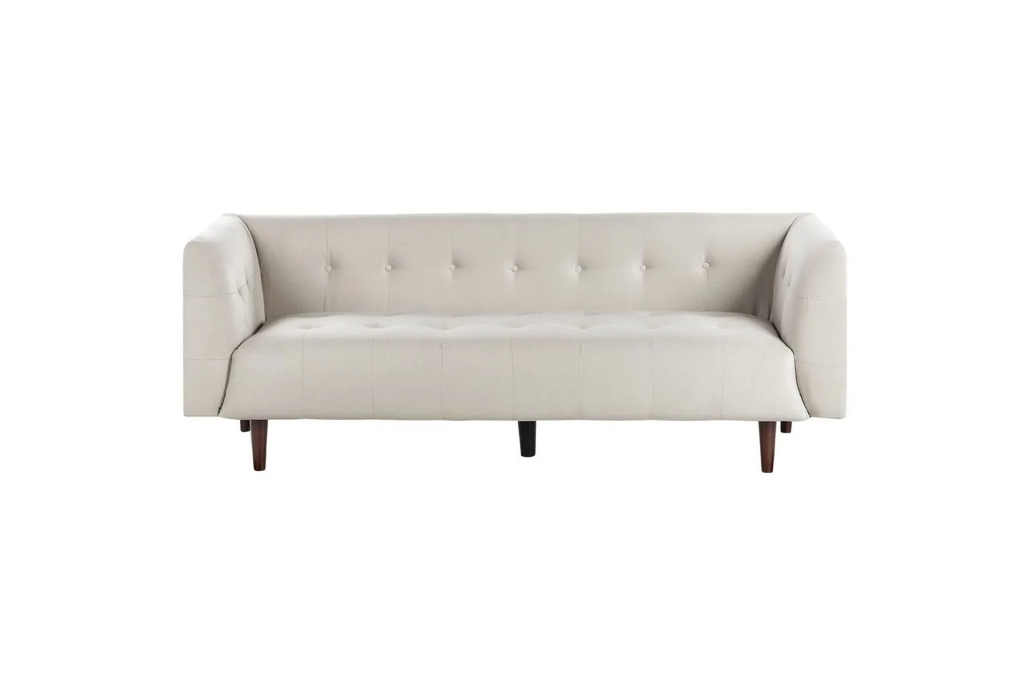 3-sitssoffa Byske Beige, mörkt trä - Beige, mörkt trä