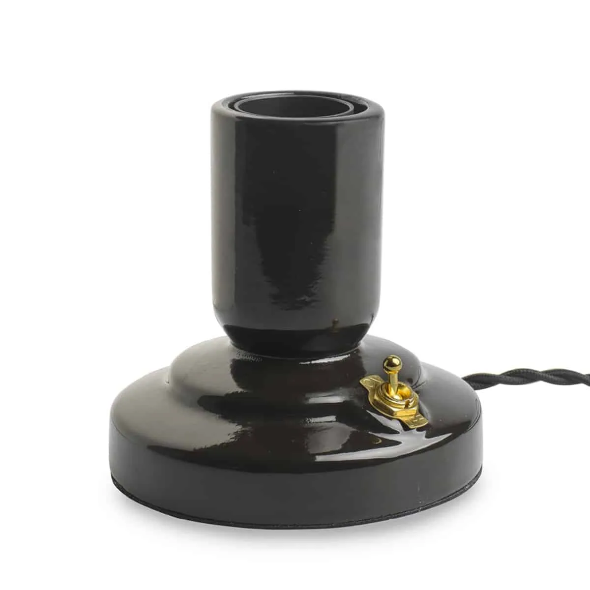 Bordslampa Retro Porslin Svart