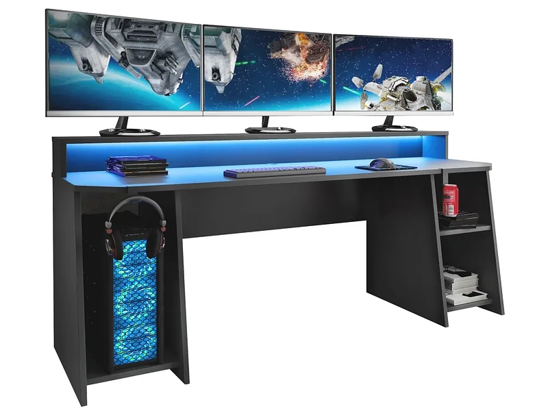Gaming Schreibtisch BIG PLAYER 72x200x91.1cm schwarz