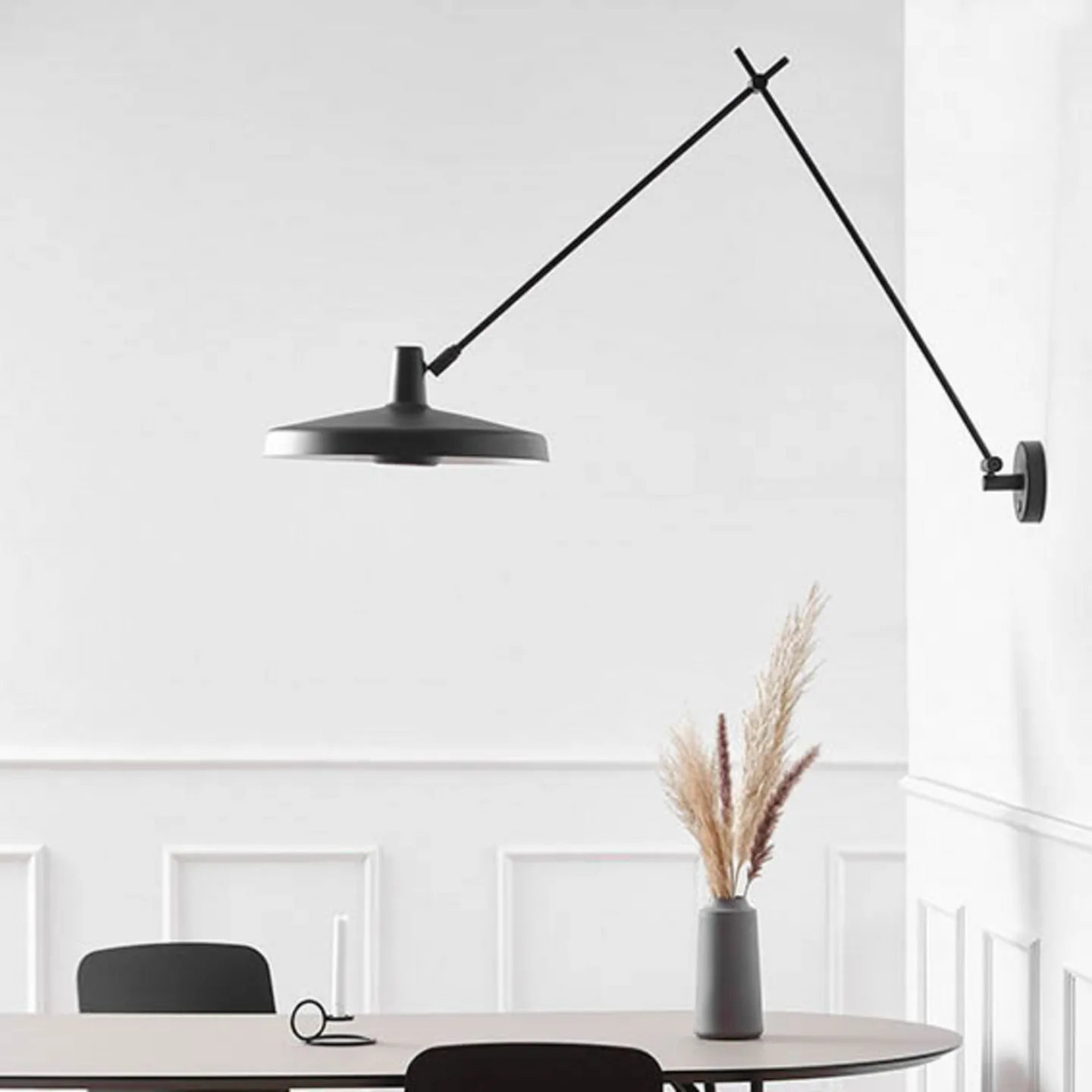 Arigato 45 Wandleuchte Schwarz - Grupa - Arbeitszimmer / Büro - Metall - Rund