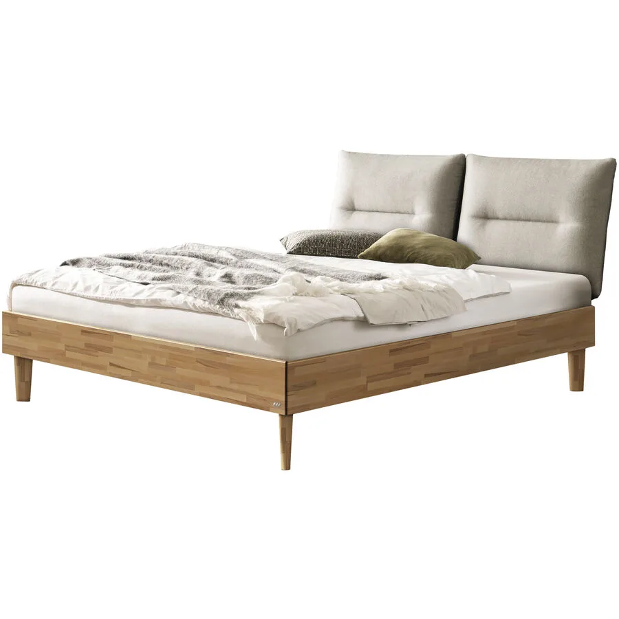 Hasena Bett Sassari Kernbuche, cream Kernbuche massiv Massivholz 140 x 200 cm