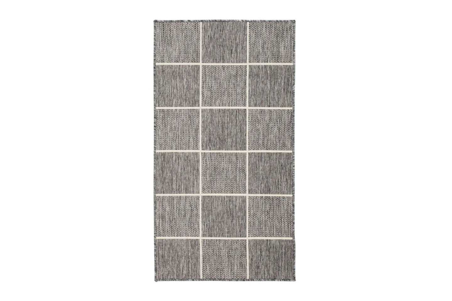 Madrid Square Flatvävd Matta 80x150 - Grå/Vit