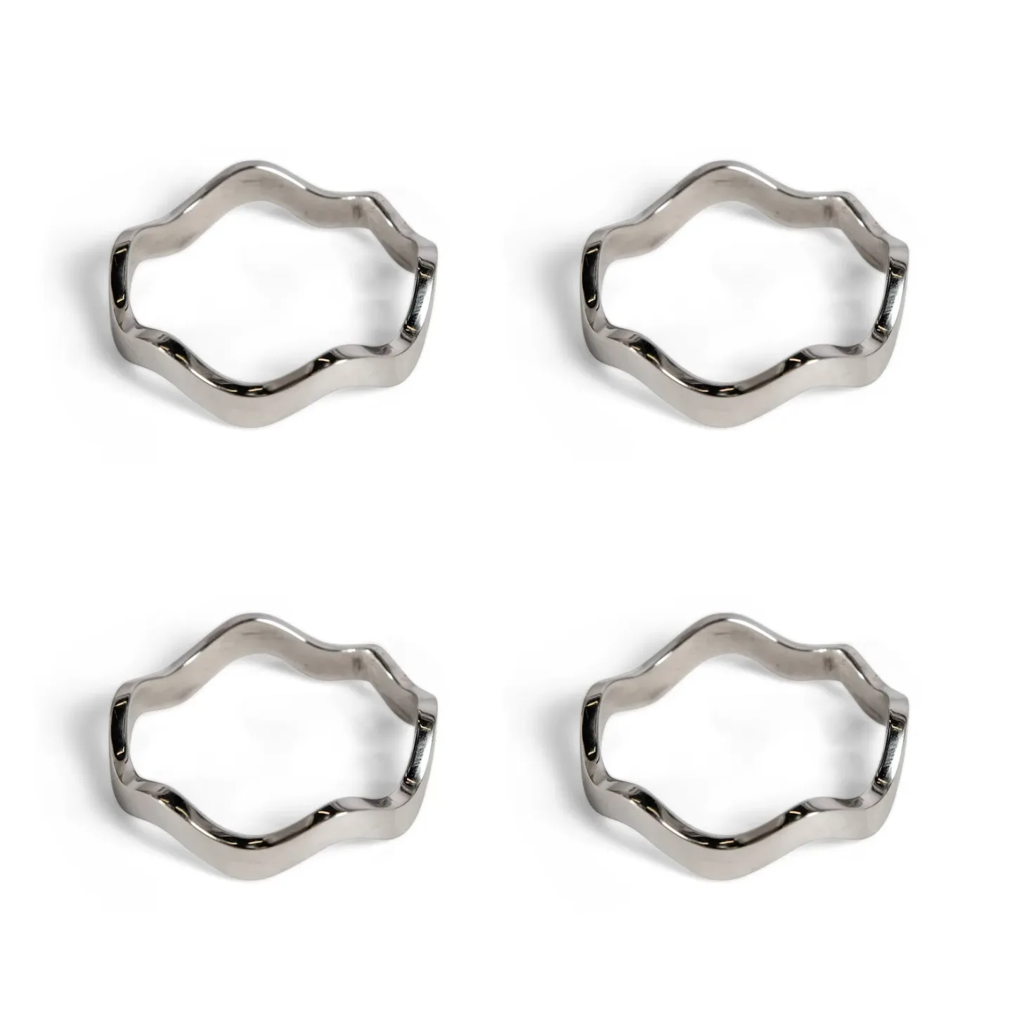 Sagaform Anna Serviettenring 4er Pack Silver