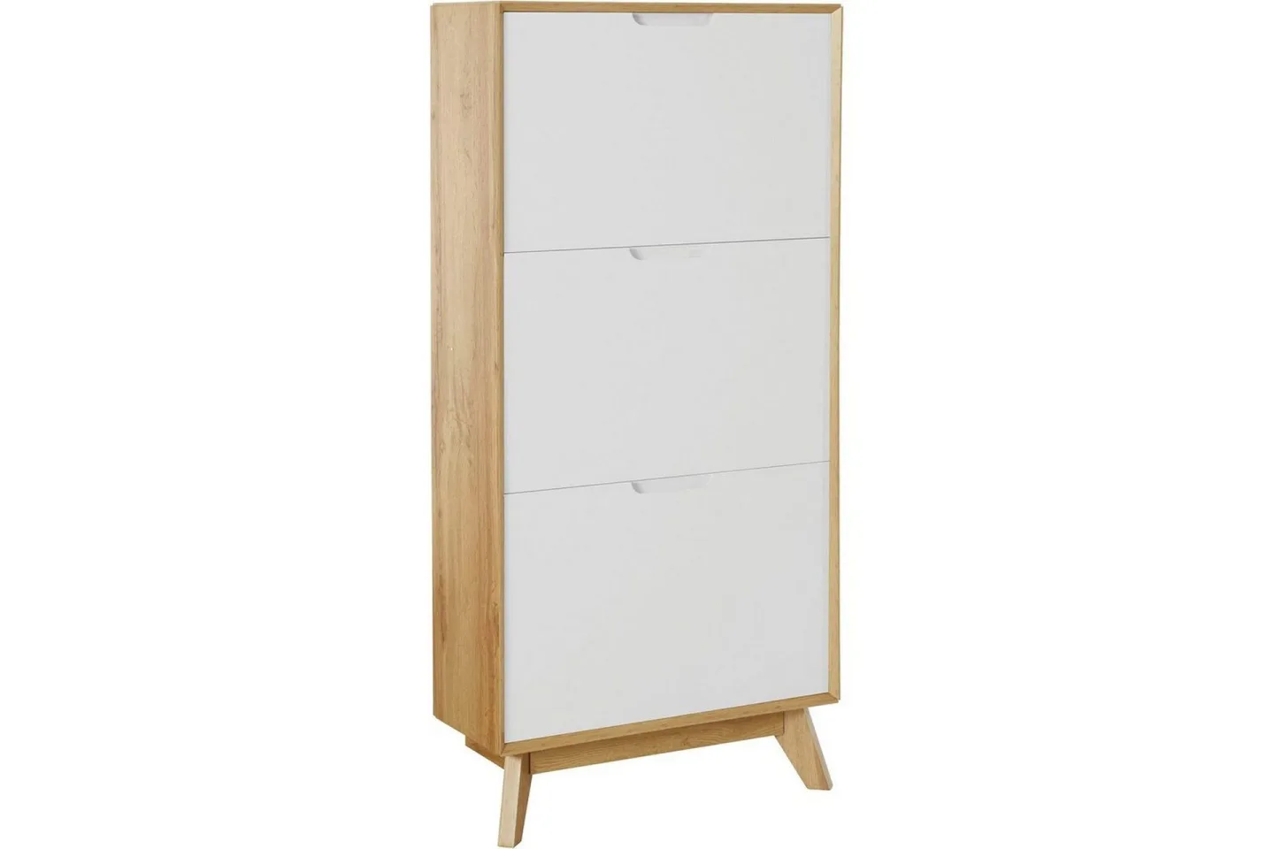 Skoförvaring Ezra 3 klaffar 60x24x125 cm, Wotan-ek/Vit - 60x24x125 cm, Wotan-ek/Vit