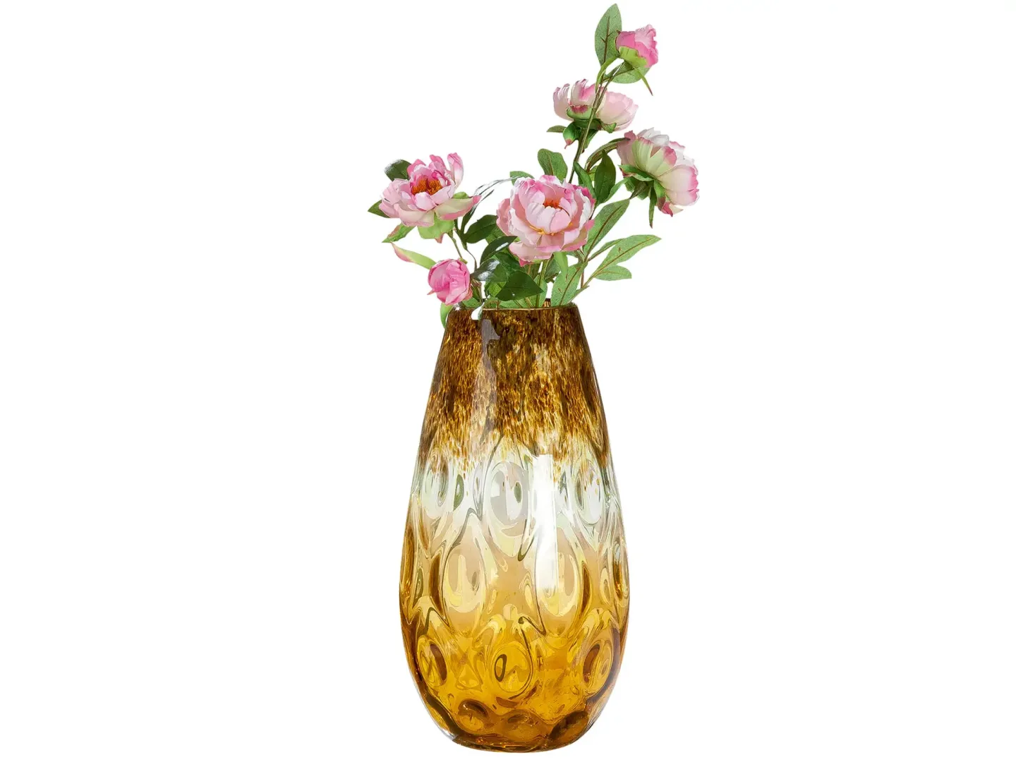 Gilde Vase Colmena Bauchig Amber H: 43 cm | Schubiger Möbel