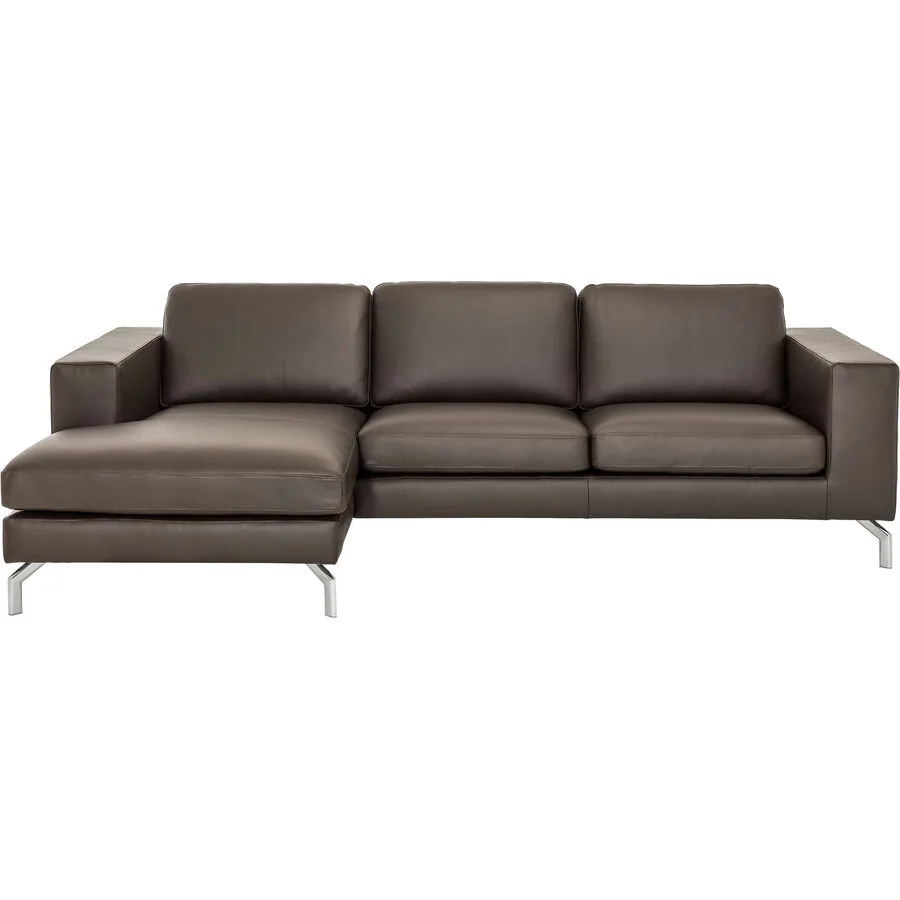 Ecksofa Domino Braun Leder 250 cm 150 cm