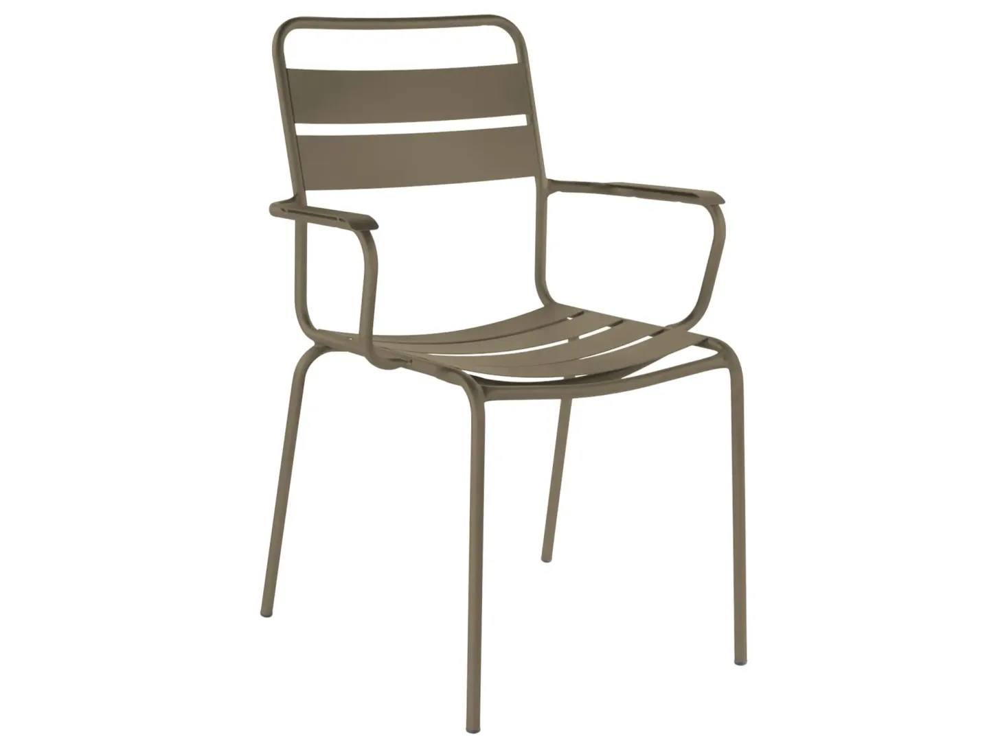Schaffner Metall-Lattenstuhl Glarus mit Armlehne Beige | Schubiger Möbel