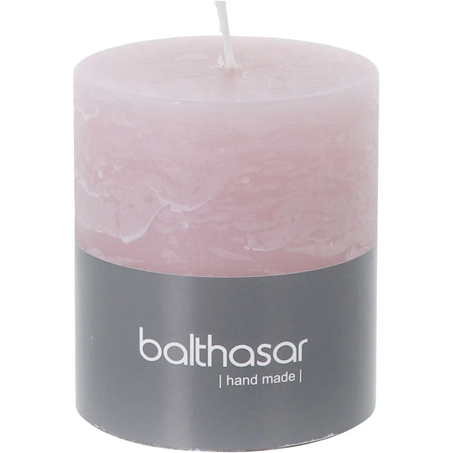 Balthasar Kerze Rustico altrosa H8 cm D7 cm, Brenndauer 35h - Material: Wachs