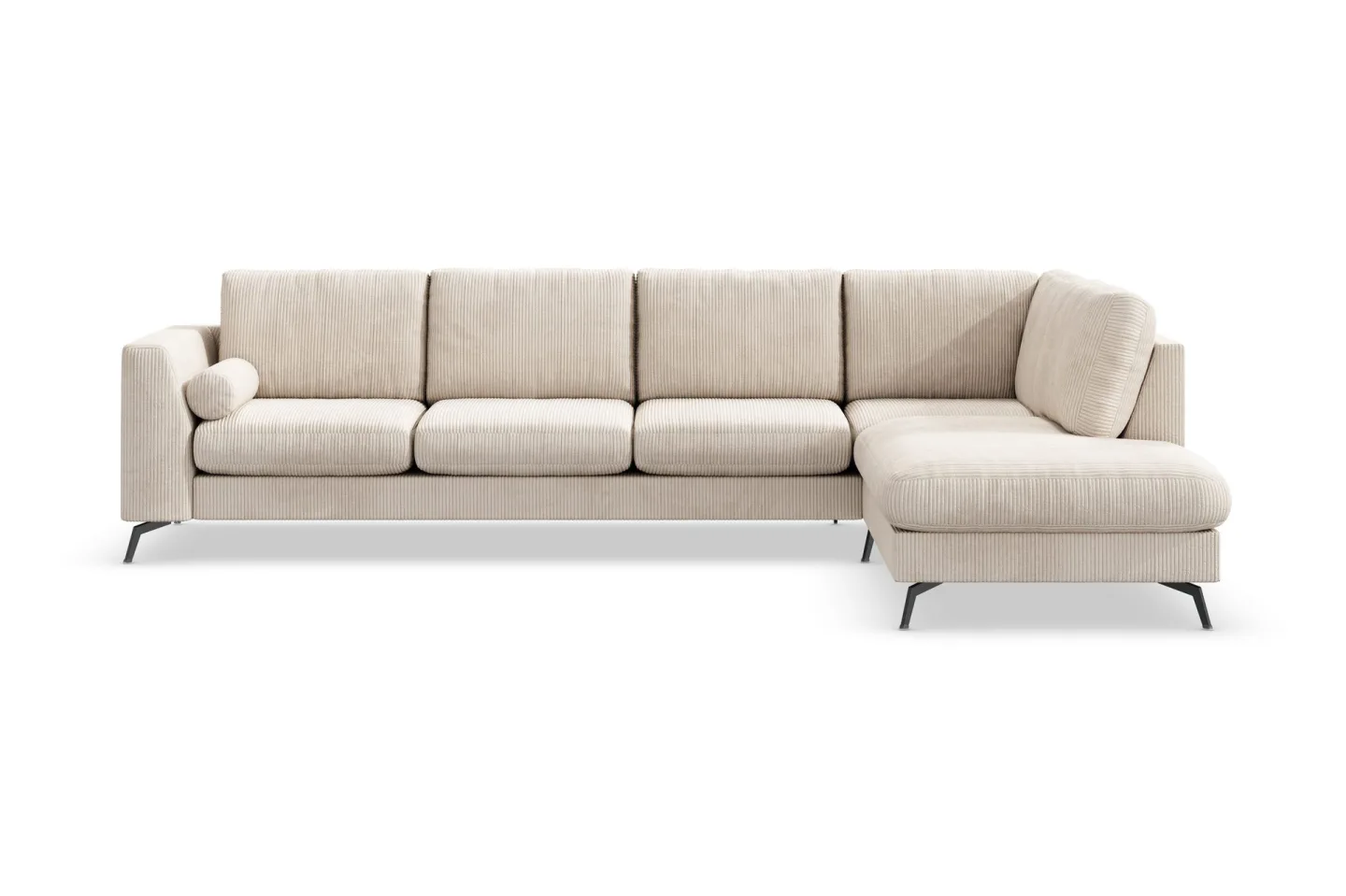Ocean Lyx 4-sits Högervänd L-formad Schäslongsoffa i Manchester - Beige