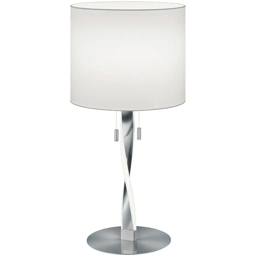 Tischlampe Sanin Grau Metall 30 cm 62 cm - Farbe: Nickel matt - Lichtfarbe: Warmweiss