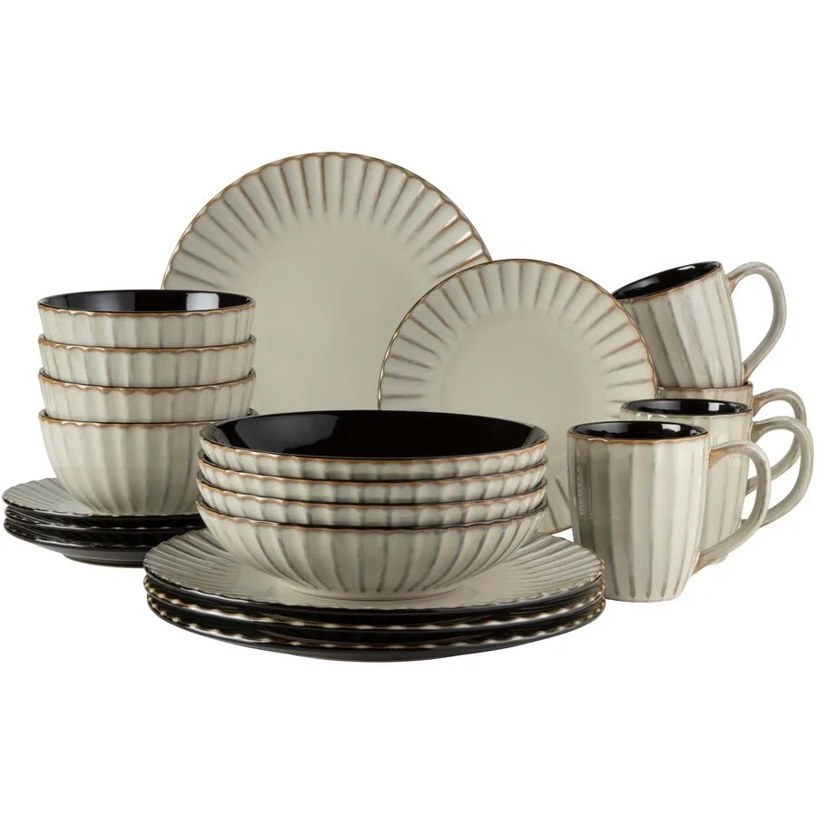 MÄSER Geschirr-Set Confino braun/beige Steinzeug 20 Stk