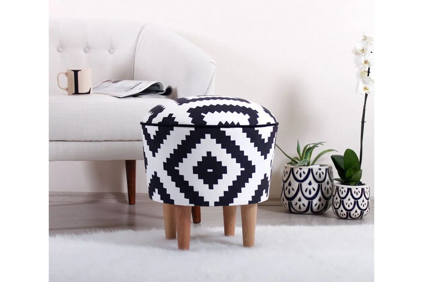 Galesburg Sittpuff 42 cm - Svart