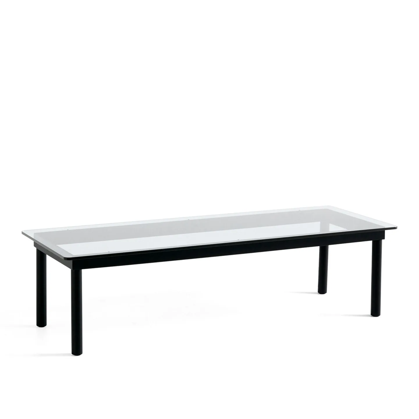 HAY - Kofi Black Water-Based Lacquered Oak Frame W. Clear Glass Tabletop 140X50 - Soffbord - Martin Solem - Svart - Glas/Trä
