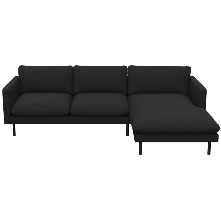 Sofa Valentino Rechts Stoff dunkelgrau B 165 T 253 cm