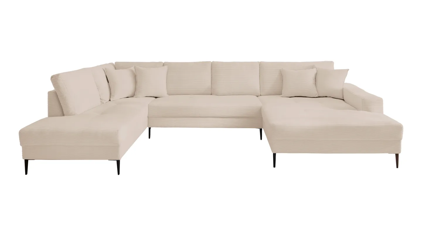 Wohnlandschaft Cord creme - 360 cm - SUMMER