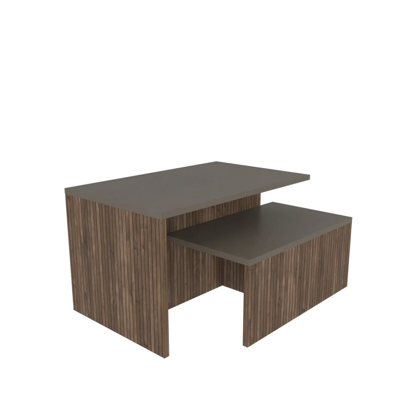 Vumira Satsbord 2 delar 72 cm - taupe och ek
