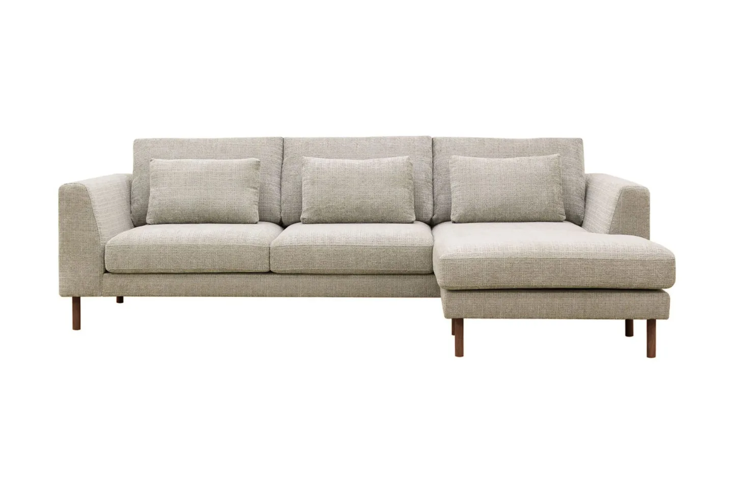 Florenz 3-sits Högervänd L-formad Divansoffa i Chenille - Grå / Beige