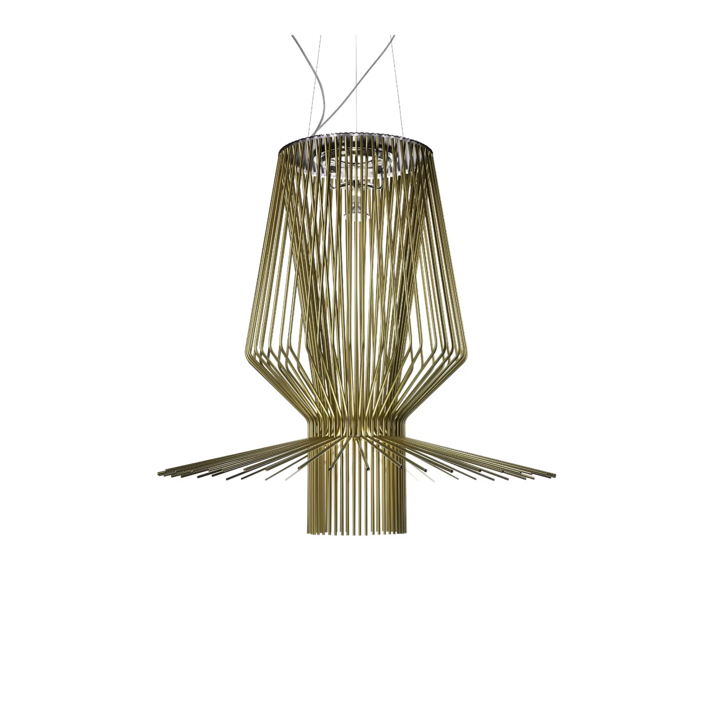 Foscarini - Allegro Assai Pendellampa, Dimbar LED-lampa, Kabel 490 cm - Pendellampor - Atelier Oï - Guld
