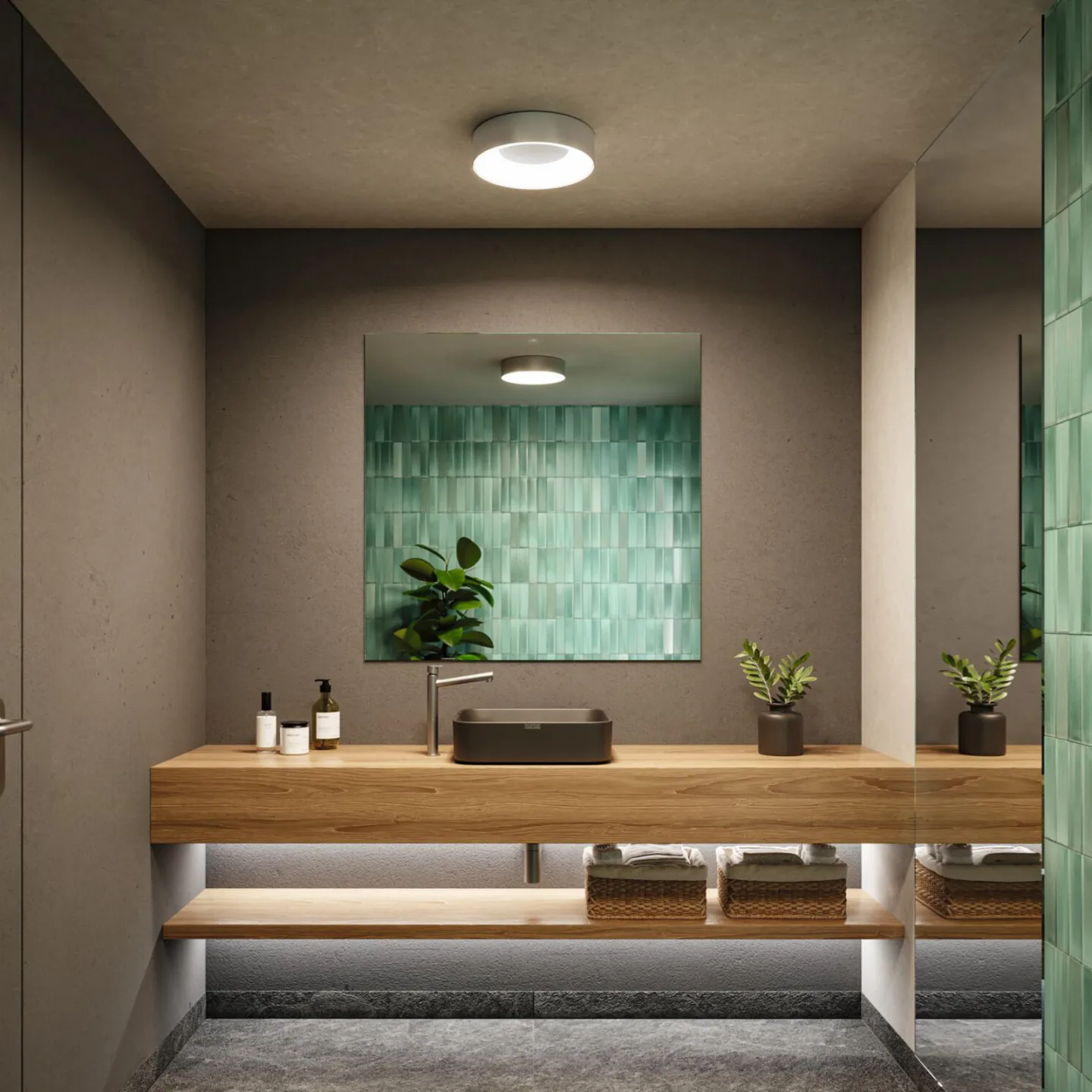 Casca HomeSpa LED-taklampa, IP44, vit/aluminium – Paulmann - Badrum - Modern - Metall - Plafond