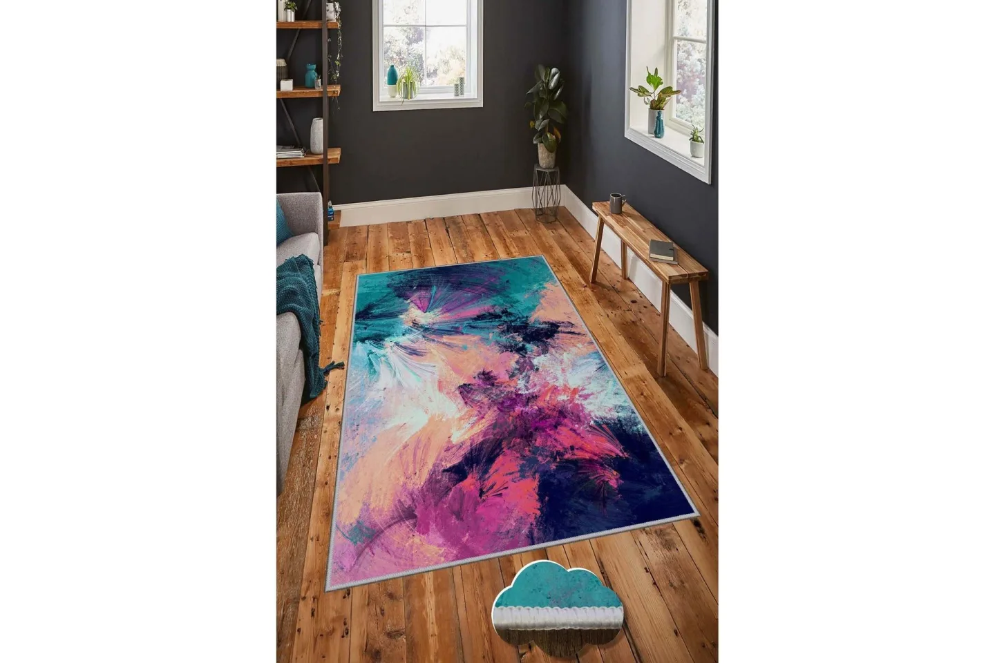 Homefesto Matta 100x200 cm - Multifärgad